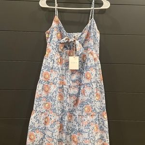 Moodie Blue and Orange Floral Mini Dress
